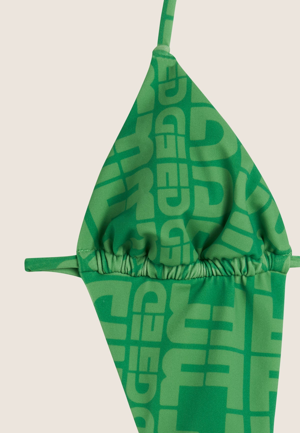 Einteiliger Badeanzug mit Cut-outs und Allover-Logo-Print - GREEN