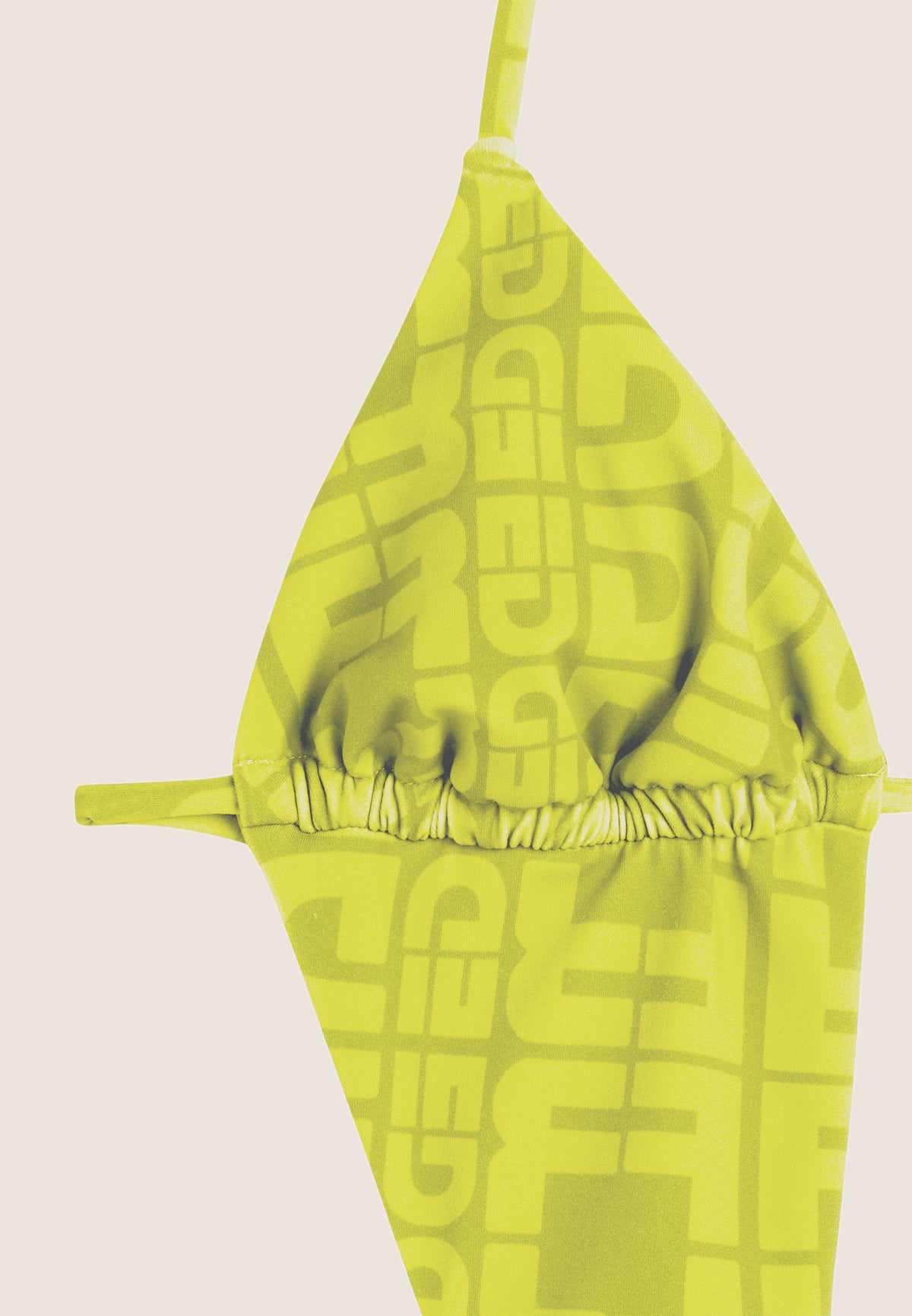 Einteiliger Badeanzug mit Cut-outs und Allover-Logo-Print - LIME