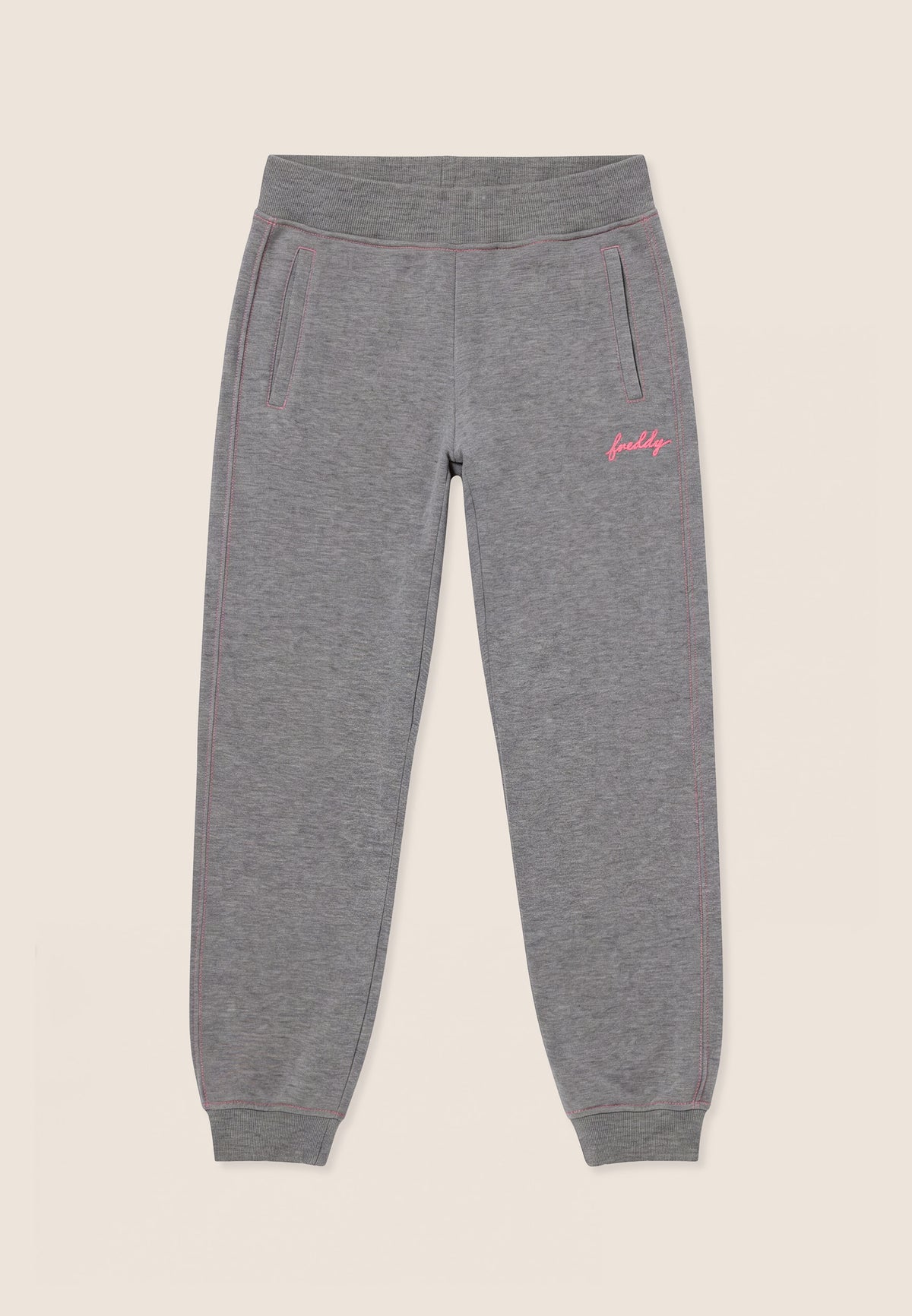 Regular melange trousers with cuffed bottom - Mélange Gray