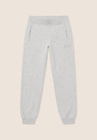 Regular melange trousers with cuffed bottom - White Melange