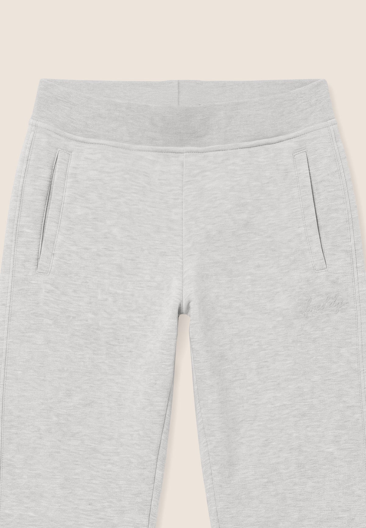 Regular melange trousers with cuffed bottom - White Melange