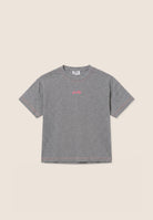 Comfort t-shirt in melange jersey with neon details - Mélange Gray