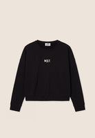 Basic oversized cropped crew-neck sweatshirt - Black