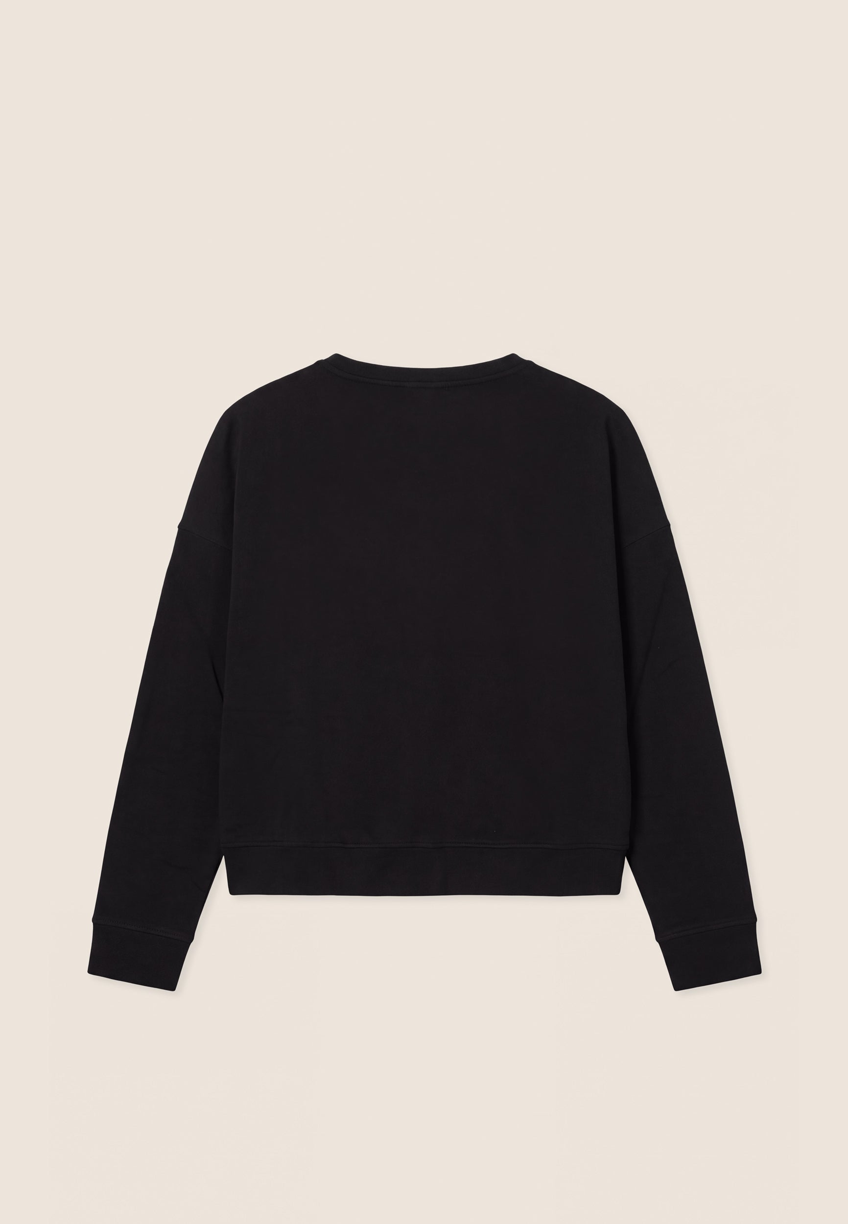 Basic oversized cropped crew-neck sweatshirt - Black
