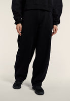 Fleece balloon trousers with faded effect - Black