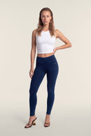 N.O.W. Core Mid Waist Skinny 7/8 Tencel - Denim Dark Blue - Blue Seam