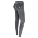WR.UP Push-Up Mid Waist Skinny Denim Jeans - Denim Gray - Yellow Seam