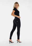 WR.UP Push-Up Regular Waist Skinny Tencel - Denim Black - Black Seam