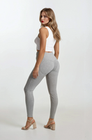 WR.UP Push-Up Button High Waist Skinny Pants - Medium Mélange Gray