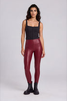 WR.UP Push-Up High Waist Skinny Vegan Leather Pant - Cabernet Red