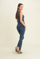 WR.UP Push-Up High Waist Skinny Denim Jeans Marble Dyed - Skyline Med. Blue - Blue Seam