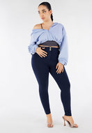 WR.UP Curvy Push-Up Regular Waist Skinny Pants - Total Eclipse Blue