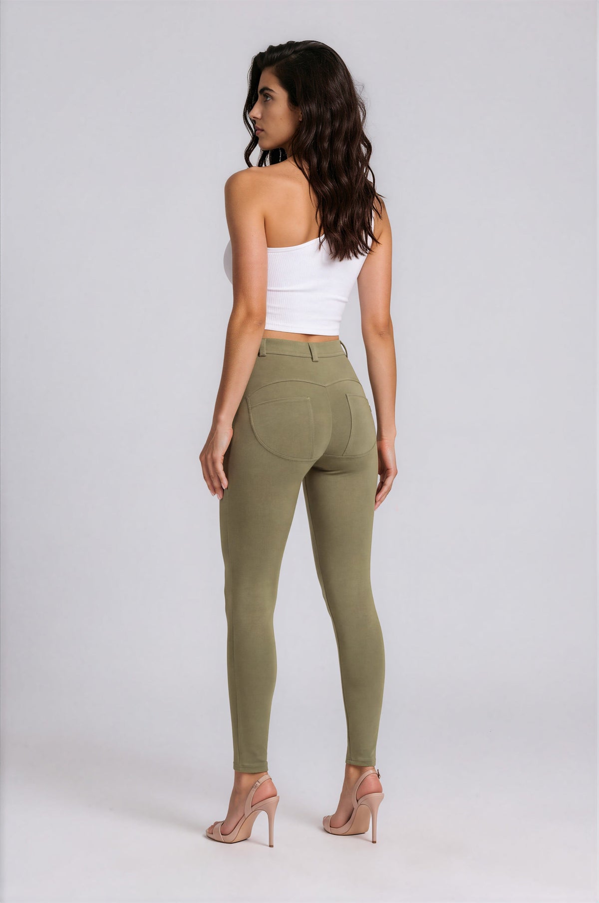 WR.UP Push-Up Regular Waist Skinny Pants - Four Leaf Clover Green