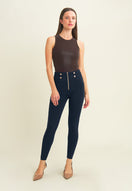 WR.UP Push-Up High Waist Skinny 7/8 Pant With Buttons On The Side - Dark Sapphire Blue