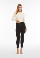 WR.UP Push-Up High Waist Skinny 7/8 Denim Jeans With Cargo Pockets - Denim Black - Black Seam