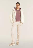 Synthetic fur hooded jacket with striped effect - Artic Wolf