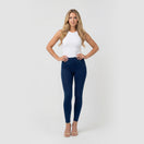 N.O.W. Core Mid Waist Skinny 7/8 Tencel - Denim Dark Blue - Blue Seam